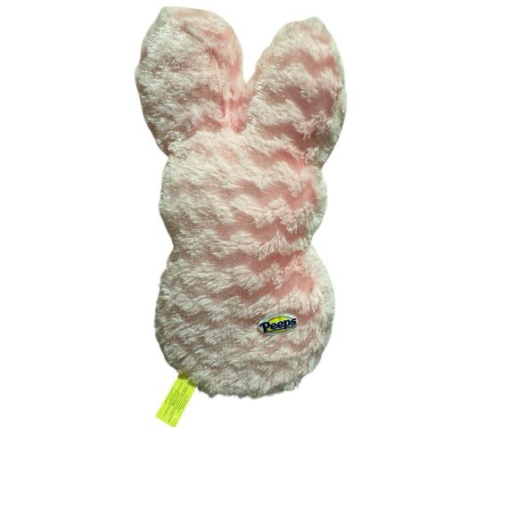 Peeps Plush 9" Pink Chevron Sparkle Plush Bunny Great for your Easter Basket NWT - Picture 6 of 8